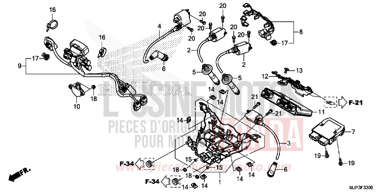 HILFSKABELBAUM/ZUENDSPULE von Africa Twin PEARL GLARE WHITE (NHB53H) von 2016
